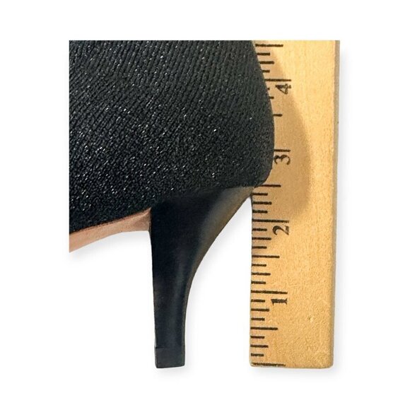 Loeffler Randall Kassidy Stretch Bow Booties,‎ Black/Metallic Knit, 8.5B, New - Picture 12 of 14